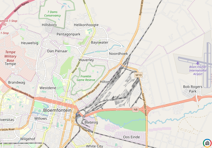 Map location of Noordhoek (Bloemfontein)